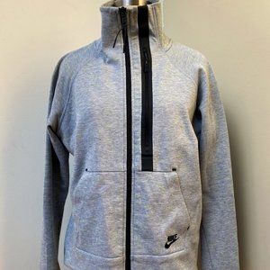 Grey Nike Zip-Front High-Low Jacket Windbreaker